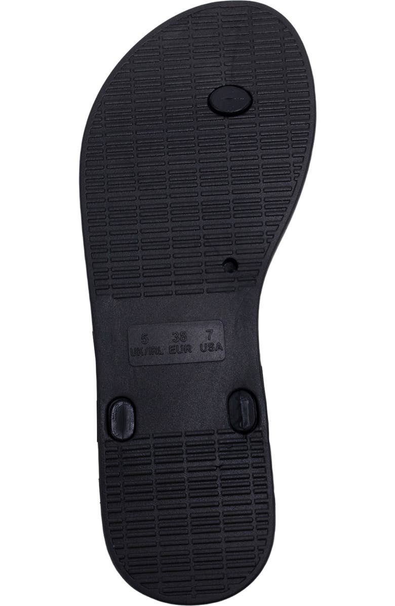 bebe Lion Charm T-Strap Sandal, Alternate, color, Black