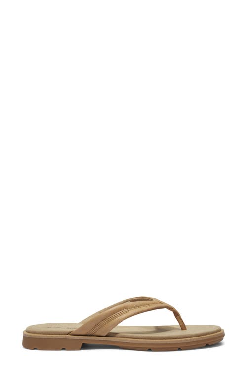 Timberland Calista Bay Flip Flop In Medium Beige Full Grain