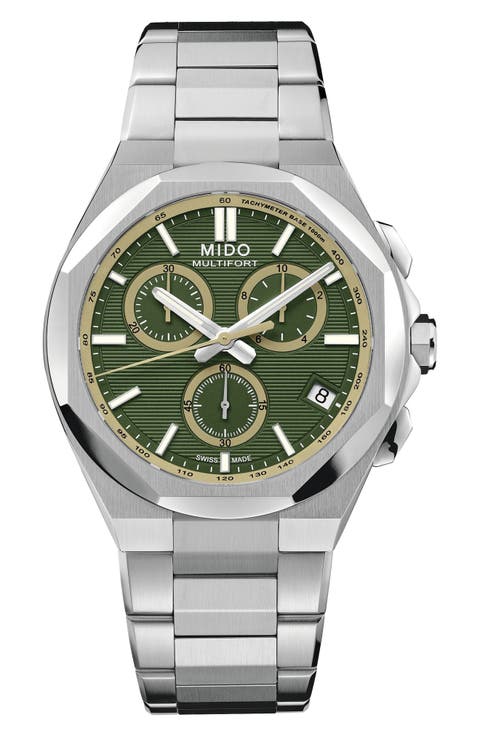 Multifort 8 Khaki One Crown Chronograph Automatic Bracelet Watch, 40mm