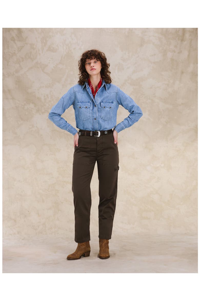 Jerryt Gabardine Fatigue Trousers, Alternate, color, BROWN