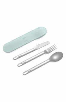 Stainless Steel Travel Utensil Set - Aqua