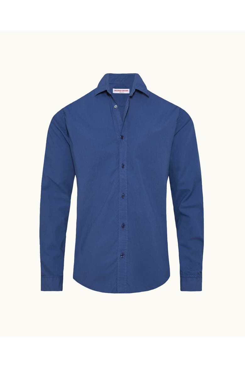 Giles Tailored Fit Garment Dye Poplin Shirt, Alternate, color, NIGHTFALL BLUE