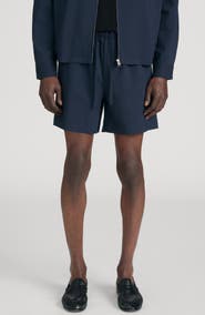 FRAME Seersucker Drawstring Shorts