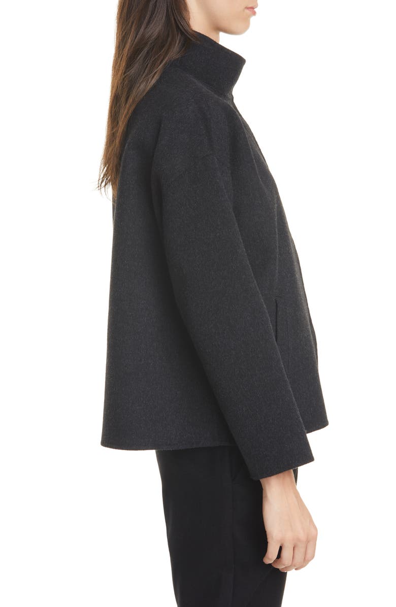 Eileen Fisher Stand Collar Boxy Coat, Alternate, color, 