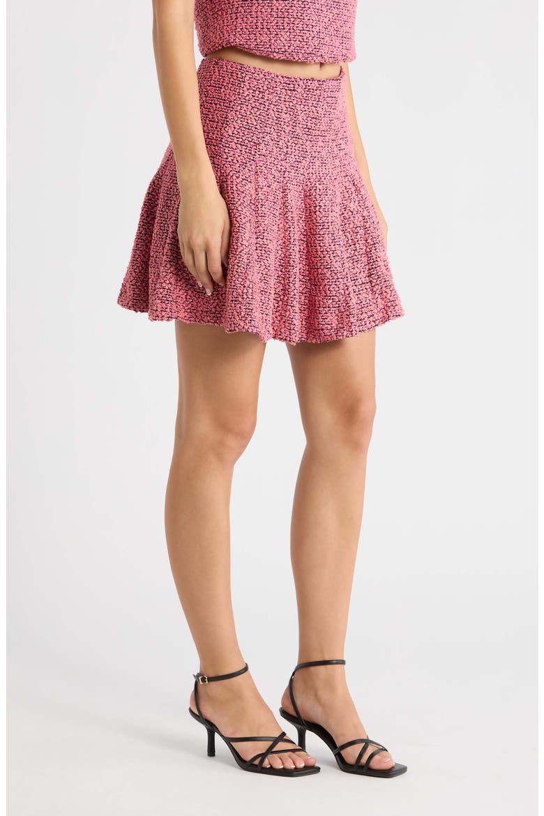 Jenavy Tweed Flare Miniskirt, Alternate, color, CORAL-MUL