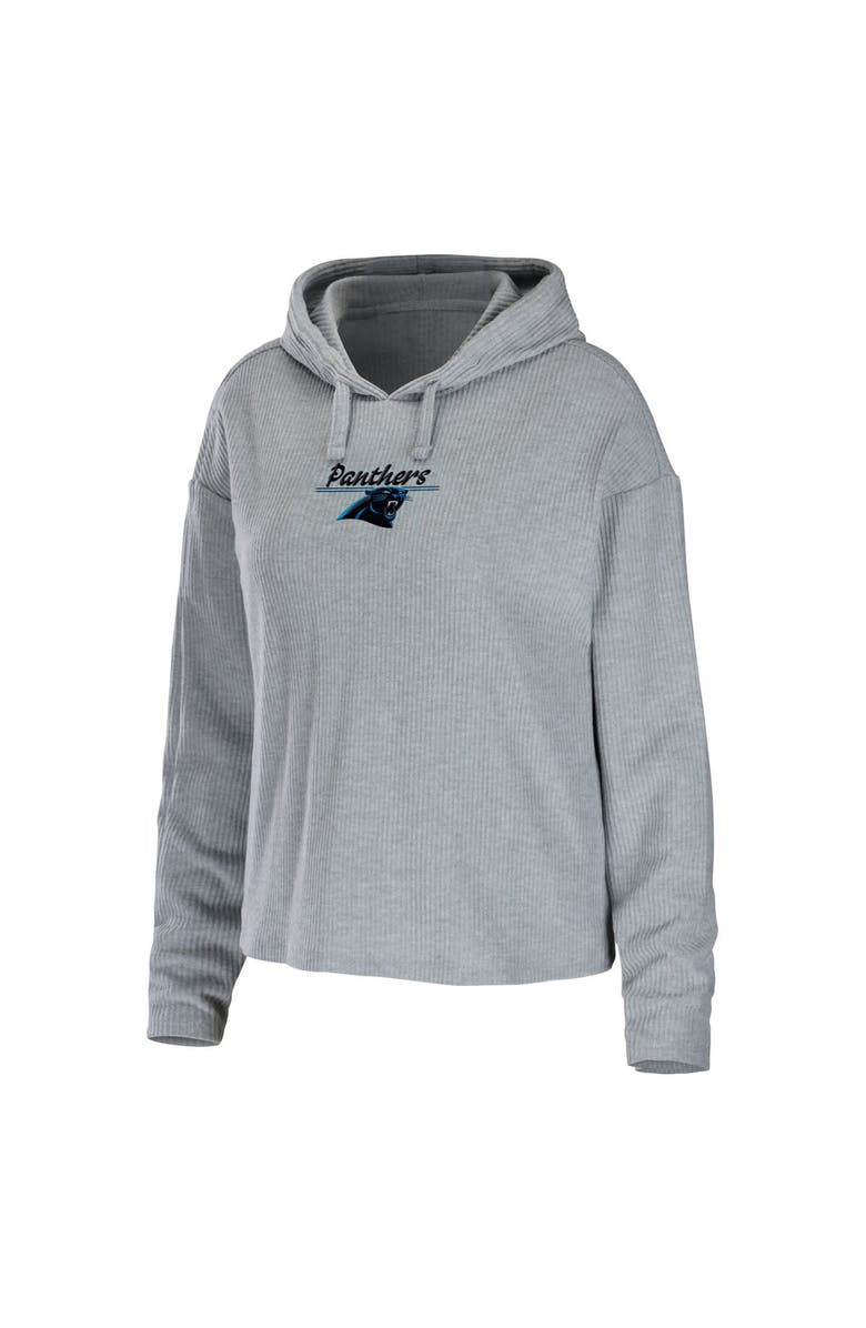 WEAR by Erin Andrews Women's WEAR by Erin Andrews Heathered Gray Carolina Panthers Pullover Hoodie & Pants Lounge Set, Alternate, color, 