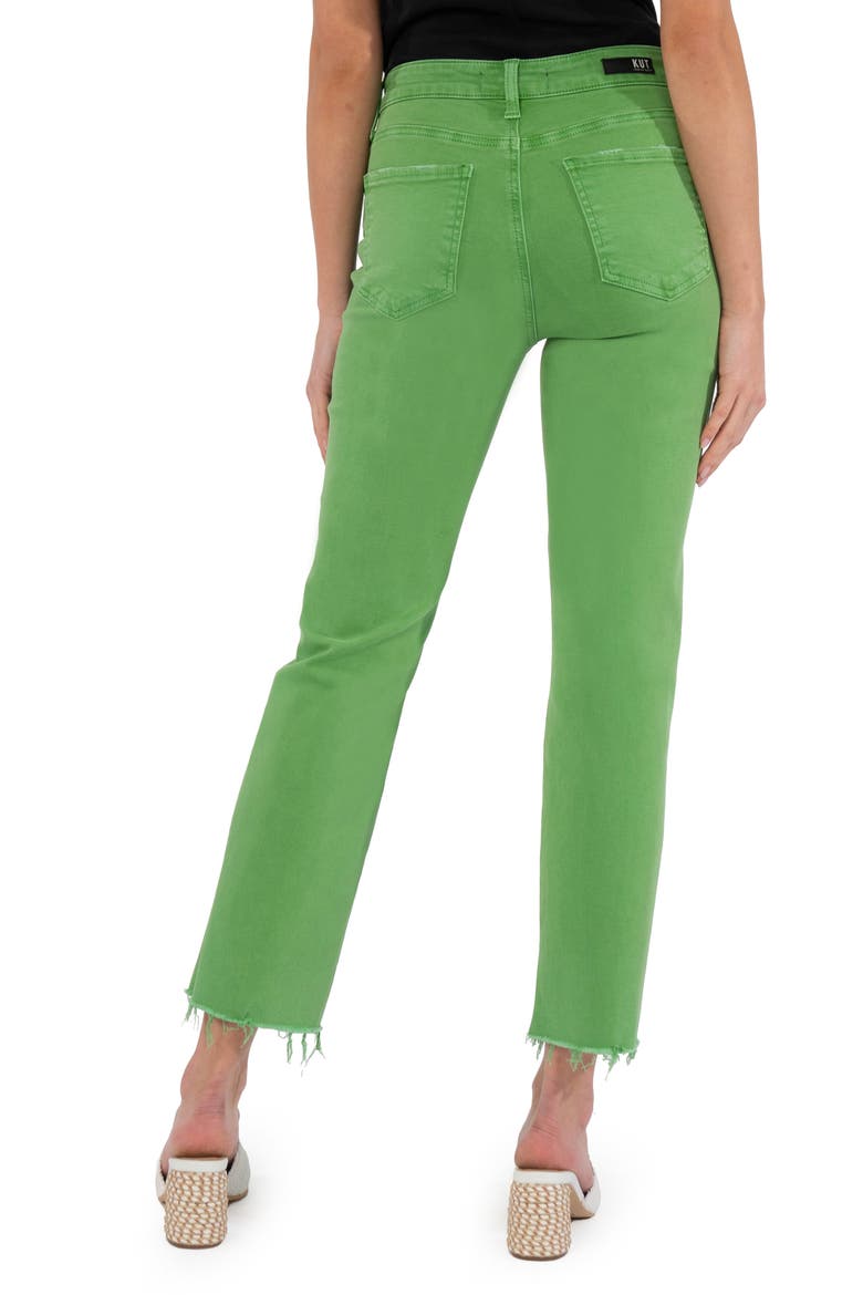 Reese Fab Ab Button Fly High Waist Straight Leg Jeans, Alternate, color, ENVY GREEN