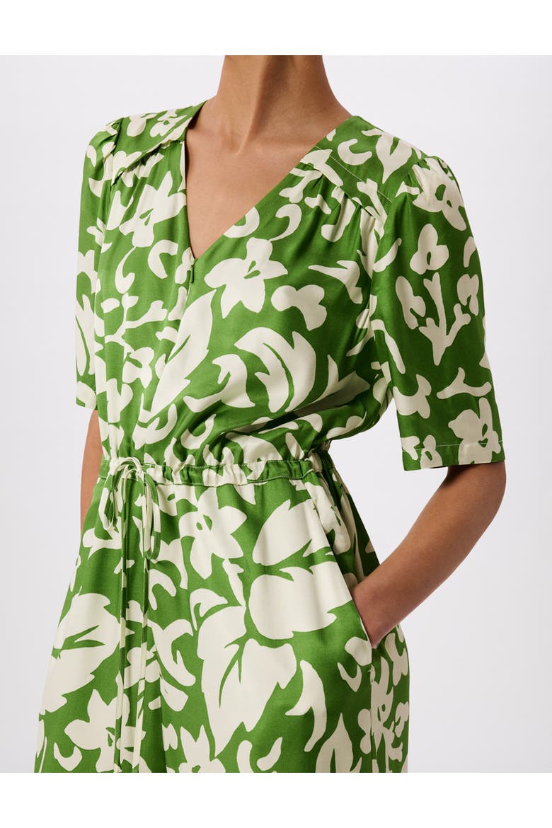 Floral Tie Waist Jumpsuit, Alternate, color, Grn/Multi