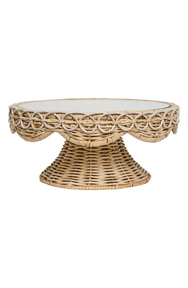 Juliska Provence Rattan Cake Stand, Main, color, Whitewash