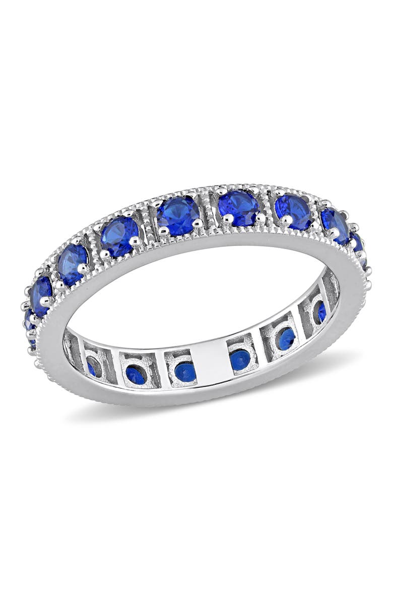 Cubic Zirconia Eternity Ring Sterling Silver, Main, color, Blue CZ/Sterling Silver