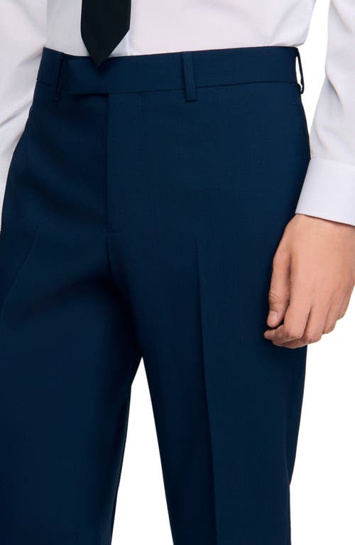 Sandro Wool Suit Trousers In Blue