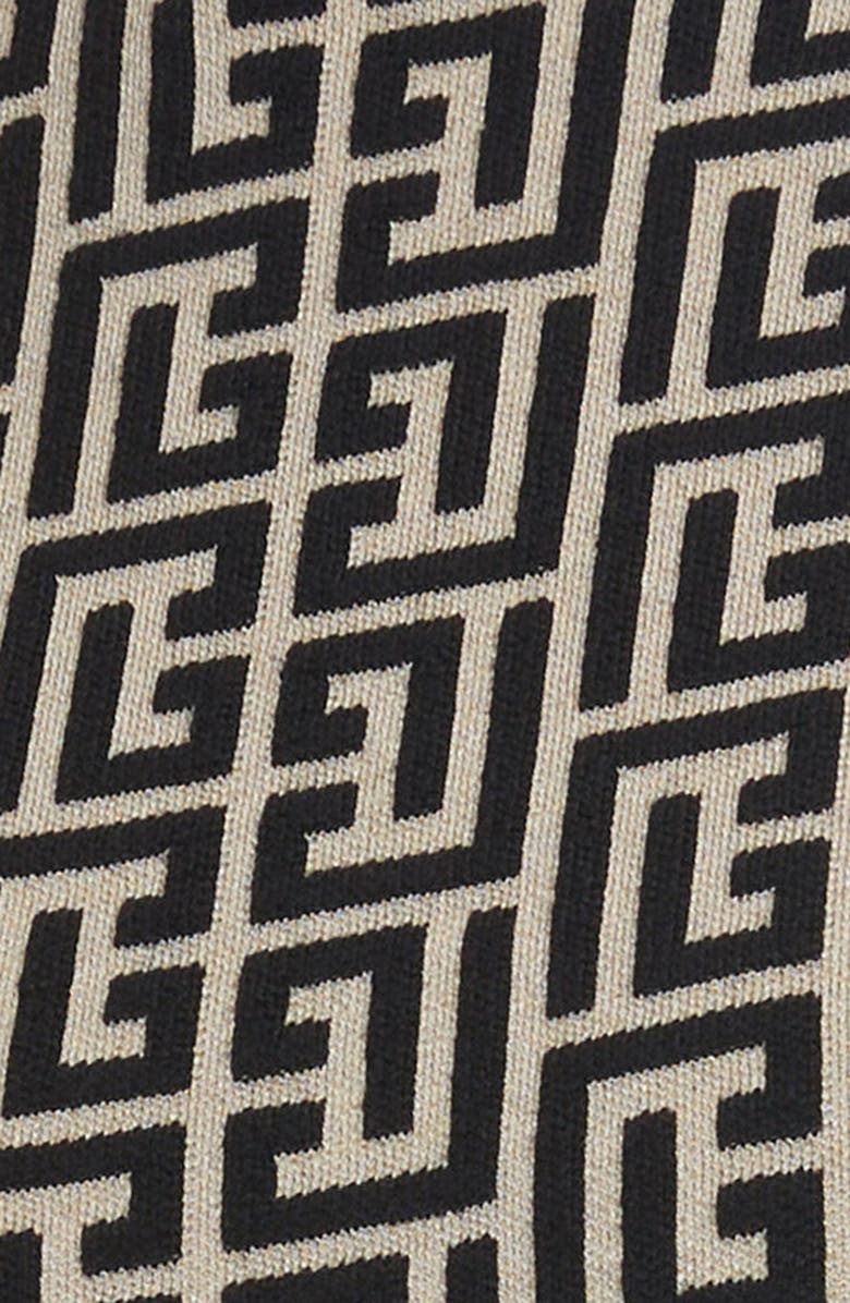 Balmain Monogram Jacquard Crop Top, Alternate, color, 