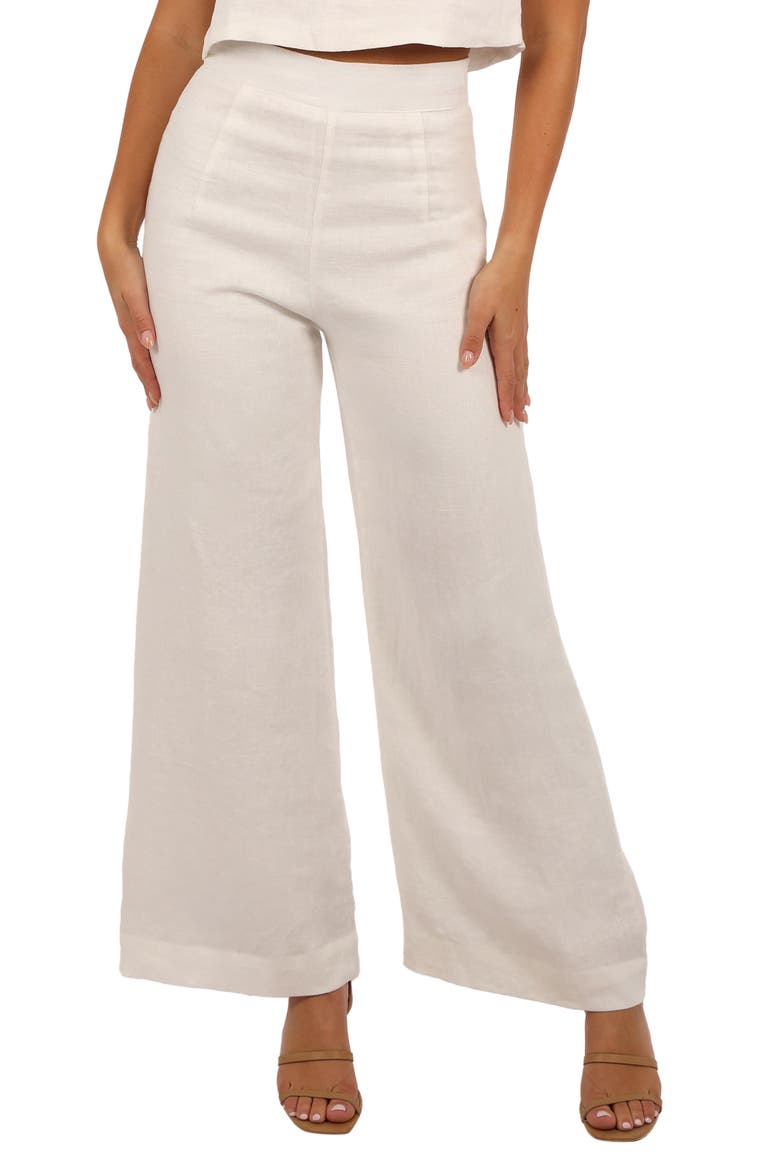 Devlin Linen Wide Leg Pants, Main, color, CLOUD WHITE