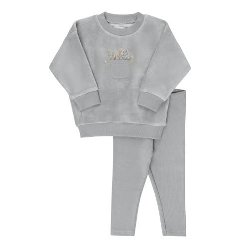 Ely's & Co. Velour Pocket Full Of Flowers Collection In Blue