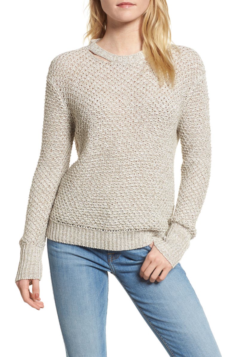 Ella Moss Mélange Open Back Sweater, Main, color, 