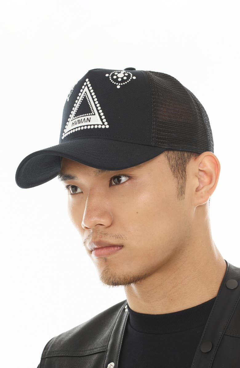 Cult of Individuality Triangle Logo Snapback Trucker Hat, Alternate, color,