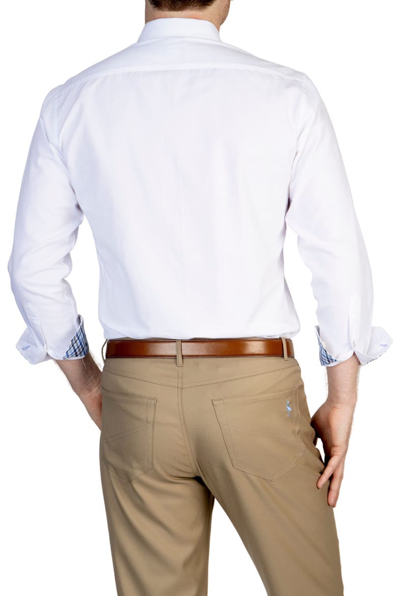 Solid Stretch Button-Down Shirt, Alternate, color, WHITE