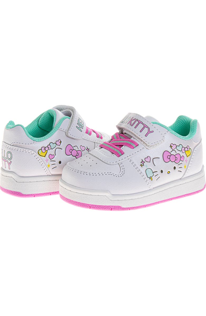 Hello Kitty Sanrio Hello Kitty Sneakers for Girls Velcro Easy SlipOn Casual Comfort, Alternate, color, White