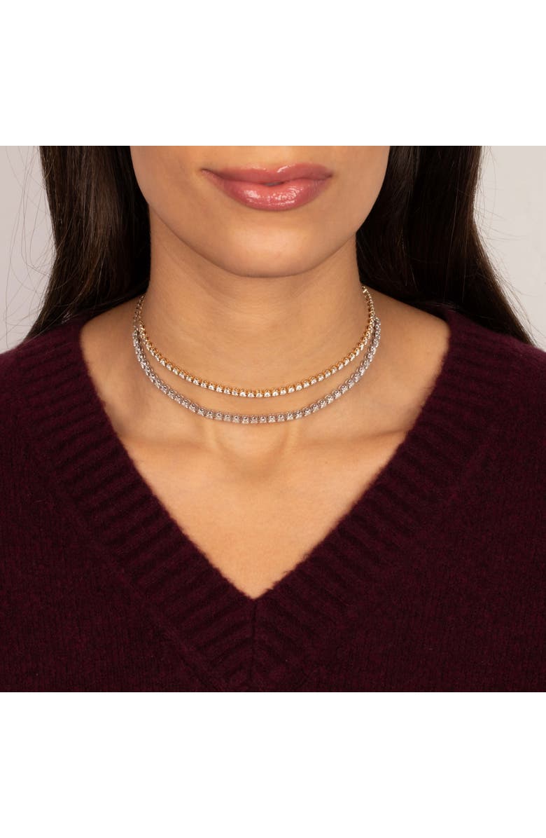 BY ADINA EDEN 3 Carats Diamond Cupcake Tennis Choker Nekclace 14K, Alternate, color, 14K White Gold - 3 Carat