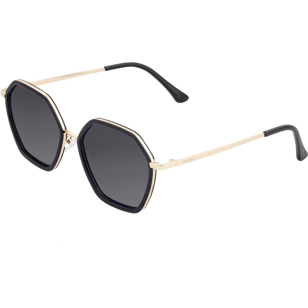 Shop Bertha Ariana Polarized Sunglasses In Black/black