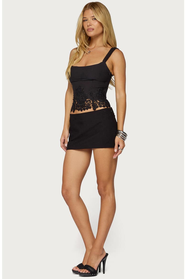 Jana Lace Corset Tank, Alternate, color, BLACK