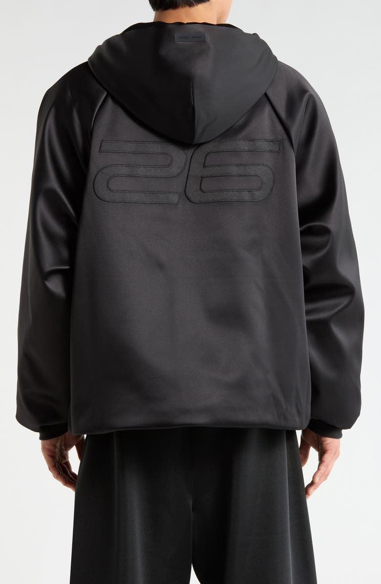 Fear of God Essentials Satin Bomber Jacket, Alternate, color, Vintage Black