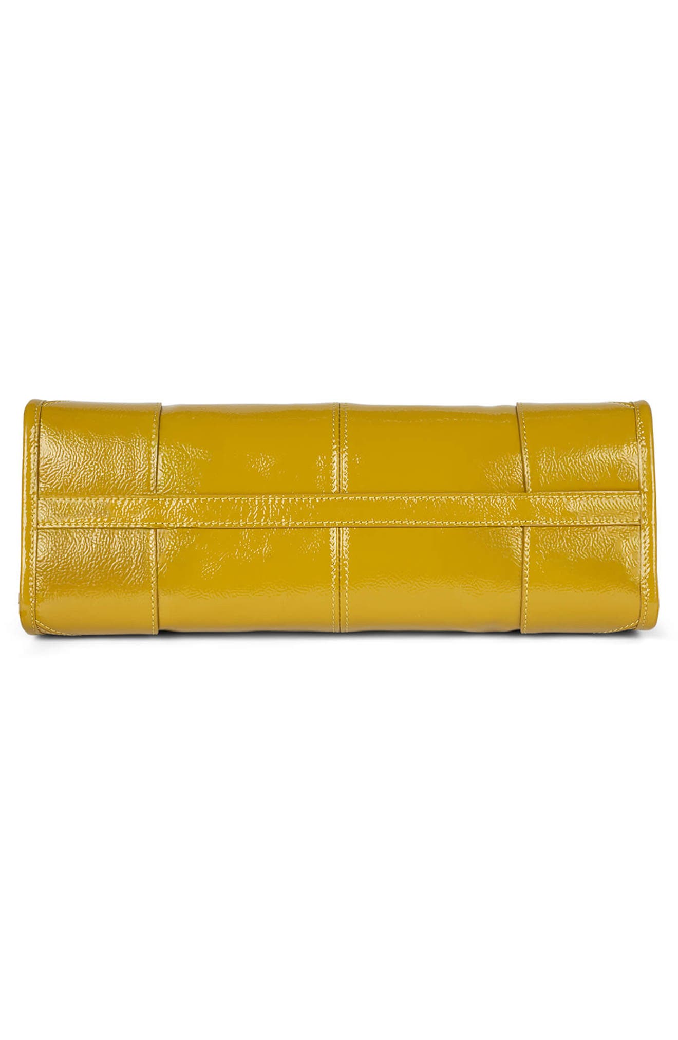 Jeffrey Campbell Pesky Leather Shoulder Bag, Alternate, color, Chartreuse Crinkle Patent