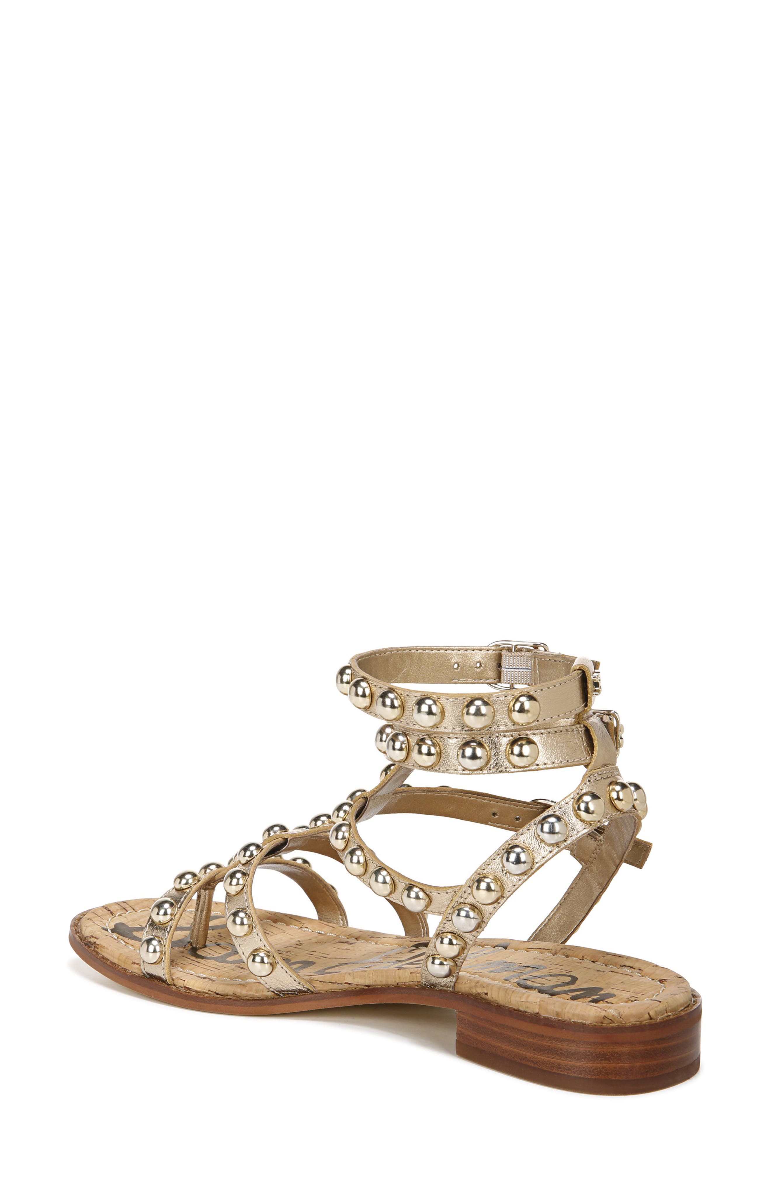 Eavan Studded Sandal, Alternate, color, MOLTEN GOLD LEATHER