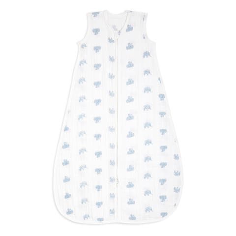 Boutique Baby Sleeping Bag, 100% Organic Cotton Muslin, Wearable Swaddle Blanket for Girls & Boys, Breathable & Lightweight, TOG Rating 1.0