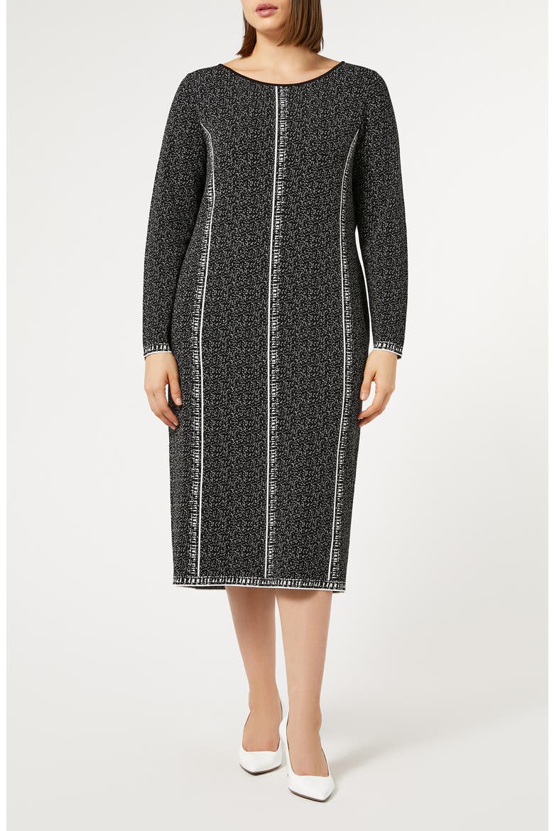 Tantalo Long Sleeve Knit Dress, Main, color, BLACK WHITE