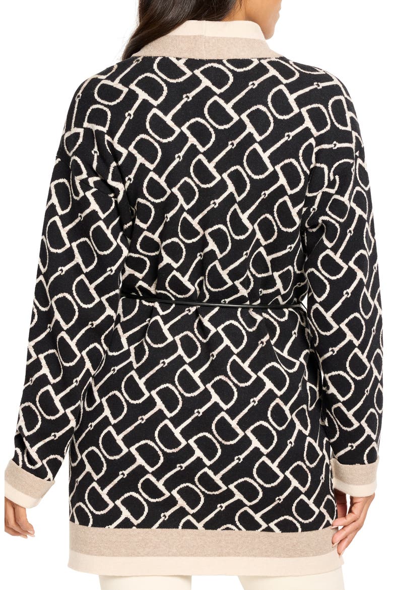 Belted Esquestrian Cardigan, Alternate, color, NEUTRAL MULTI