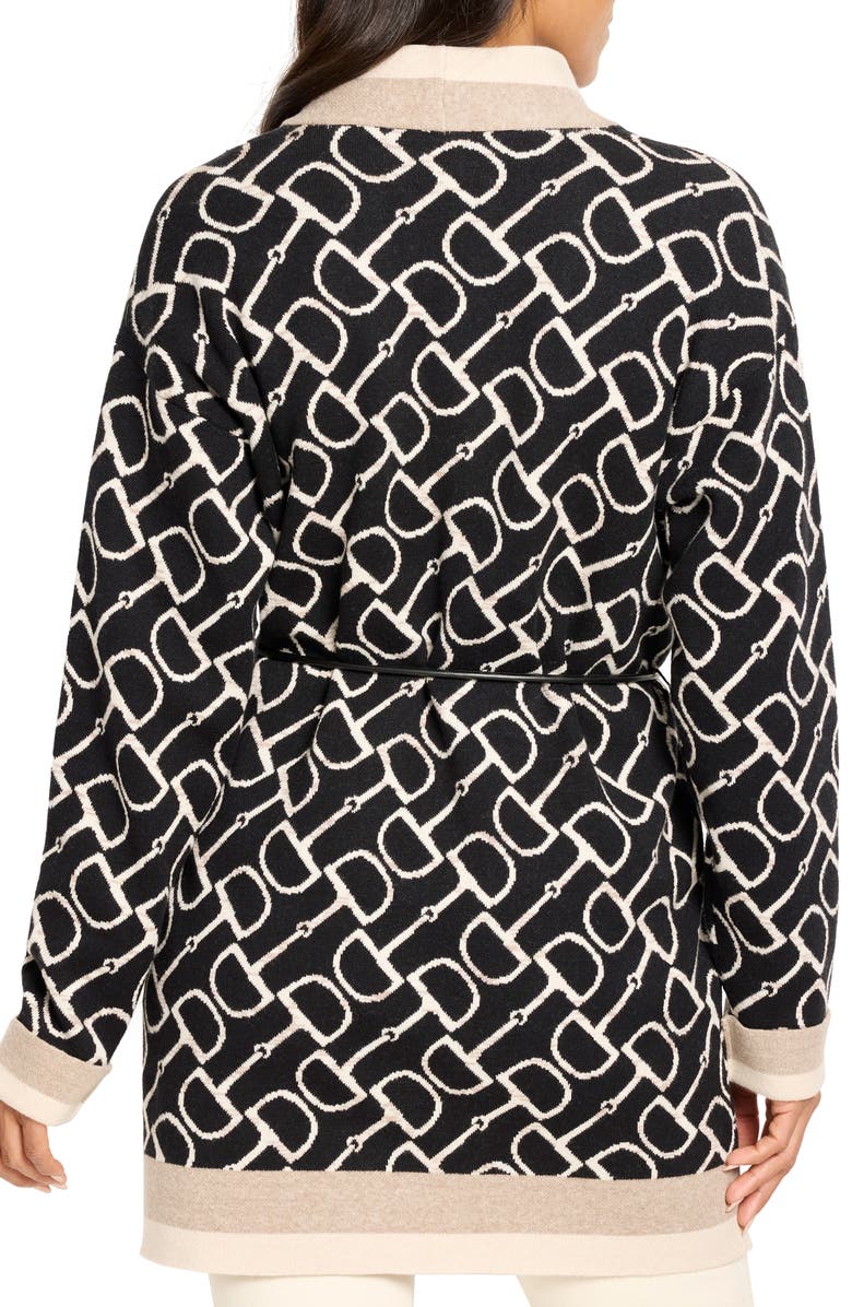 NIC+ZOE Belted Esquestrian Cardigan, Alternate, color, Neutral Multi