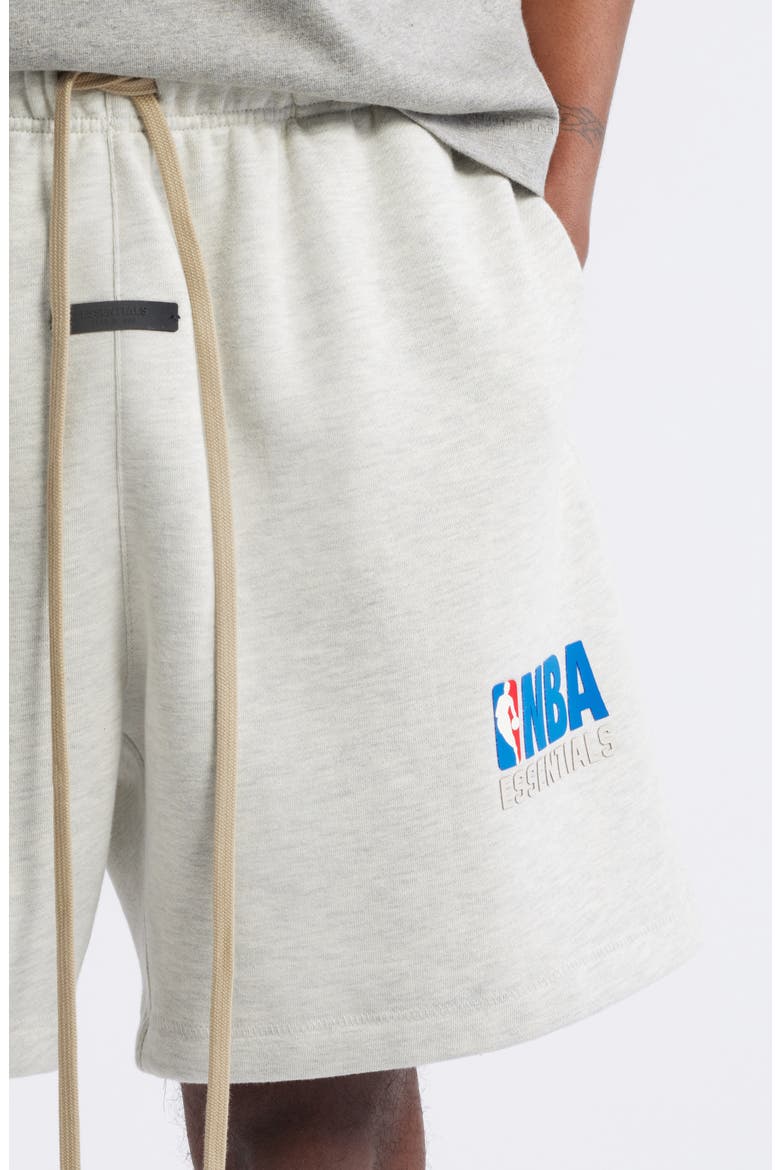 x NBA Cotton Blend Fleece Sweat Shorts, Alternate, color, LIGHT HEATHER