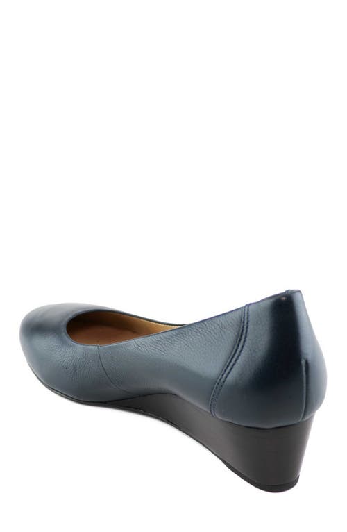 Marc Joseph New York Prospect Leather Wedge Pump In Blue