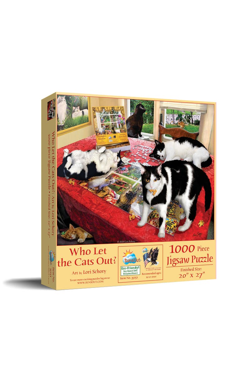 Sunsout Who let the Cats Out 1000 piece Jigsaw Puzzle for Adults, Main, color, Multicolor