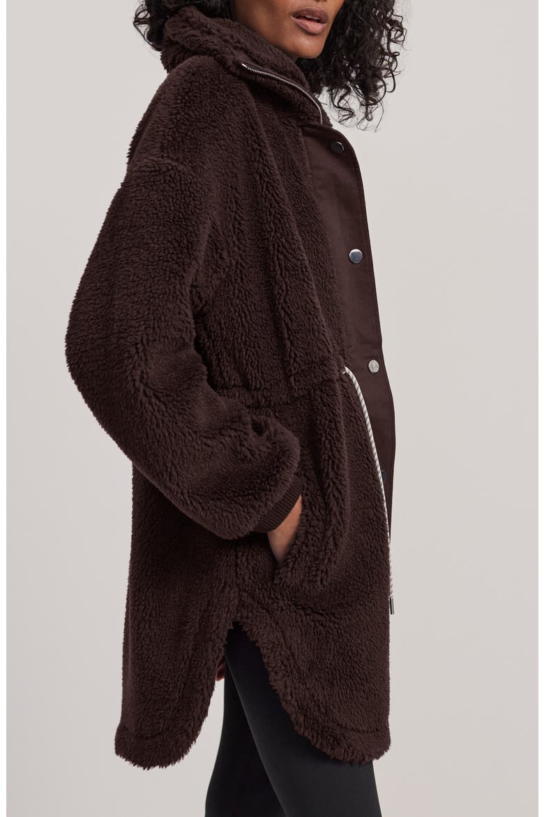 Jamie Faux Shearling Coat, Alternate, color, COFFEE BEAN