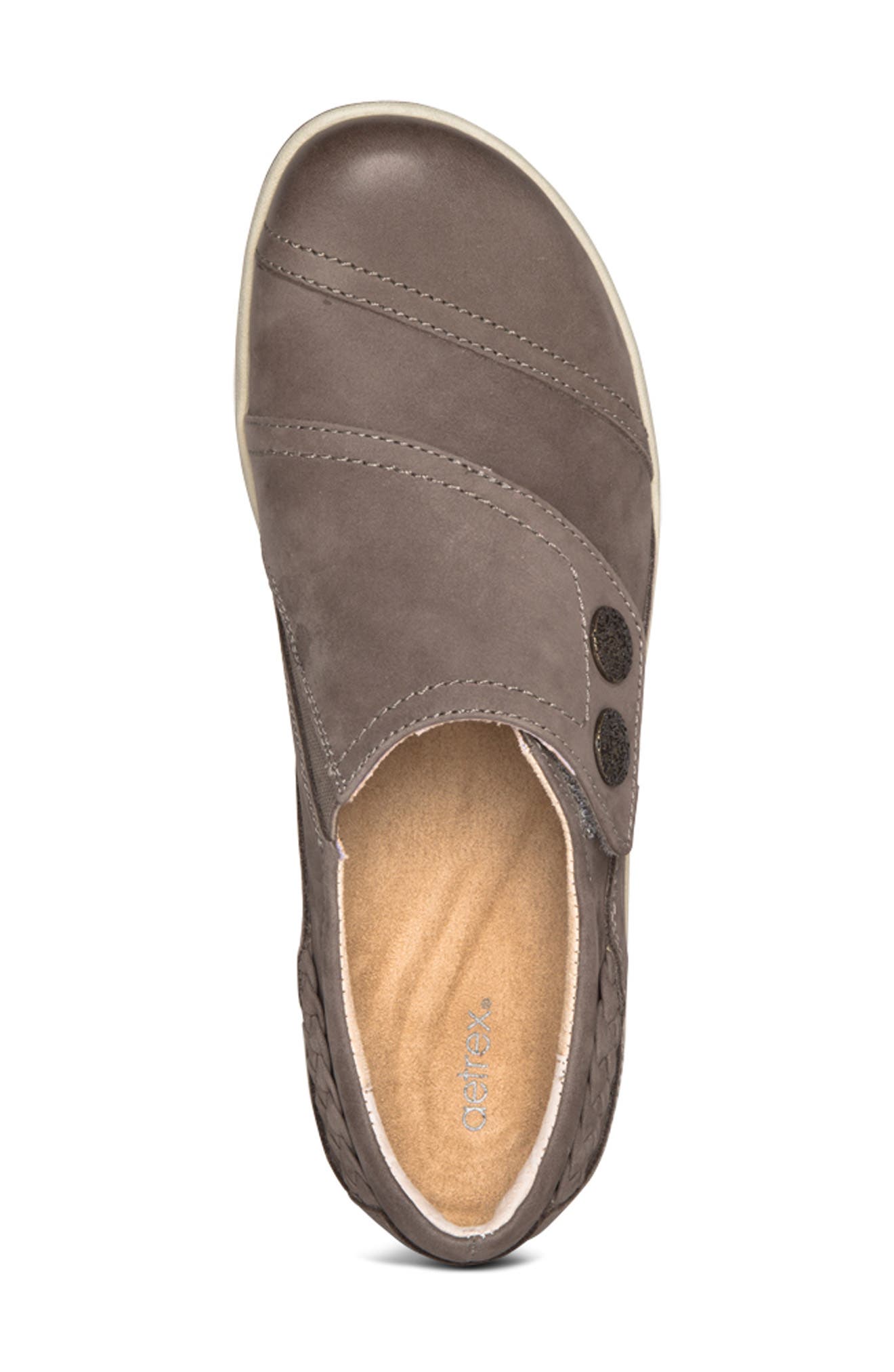 Karina Monk Strap Flat, Alternate, color, WARM GREY