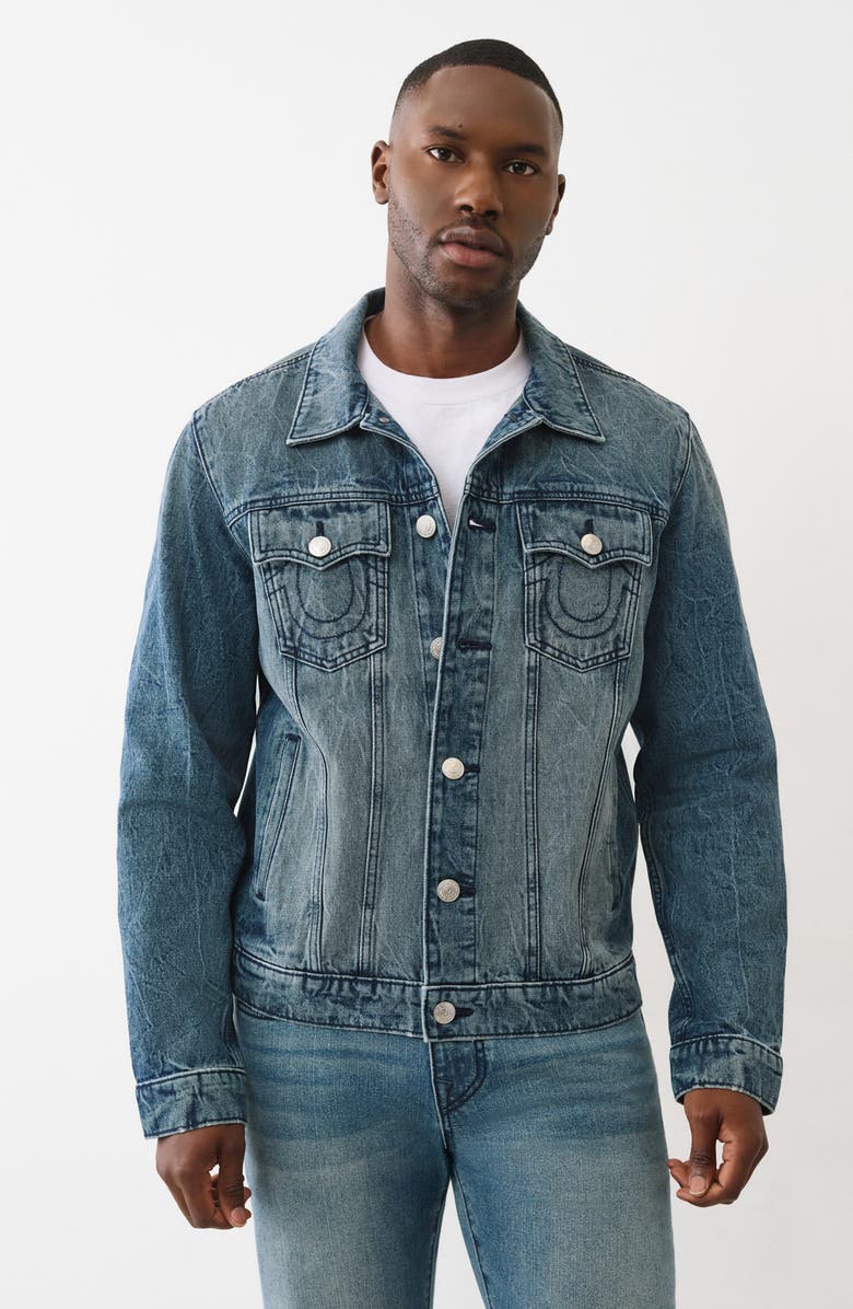 True Religion Jesse Trucker Jacket, Alternate, color, Medium Cozy Fireside Wash
