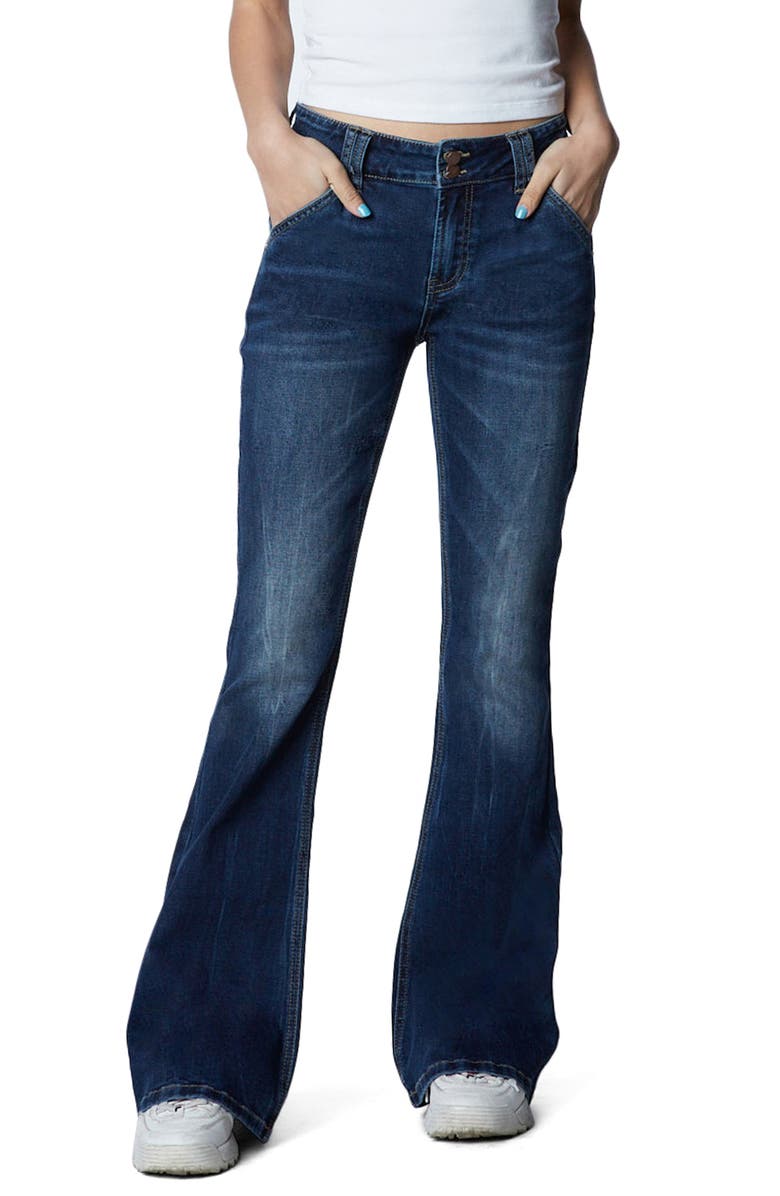 HINT OF BLU Fun Slim Fit Flare Jeans, Main, color, 