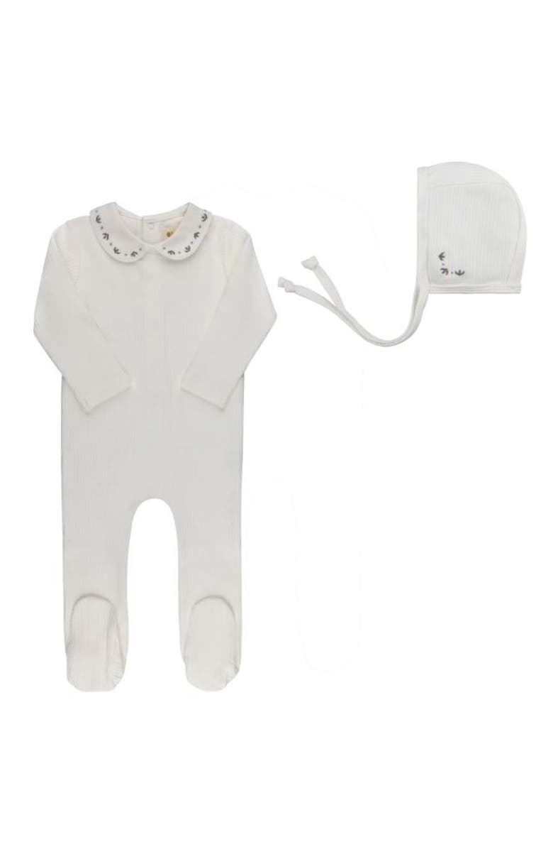 Ely's & Co. Looms Keepsake Collection - Footie + Bonnet, Main, color, Ivory/Blue