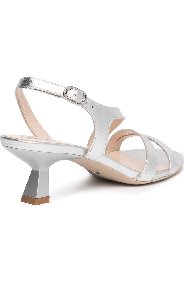 NeroGiardini Slingback Kitten Heel Sandal, Alternate, color, Silver