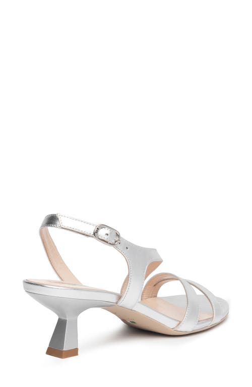 Nerogiardini Slingback Kitten Heel Sandal In Silver