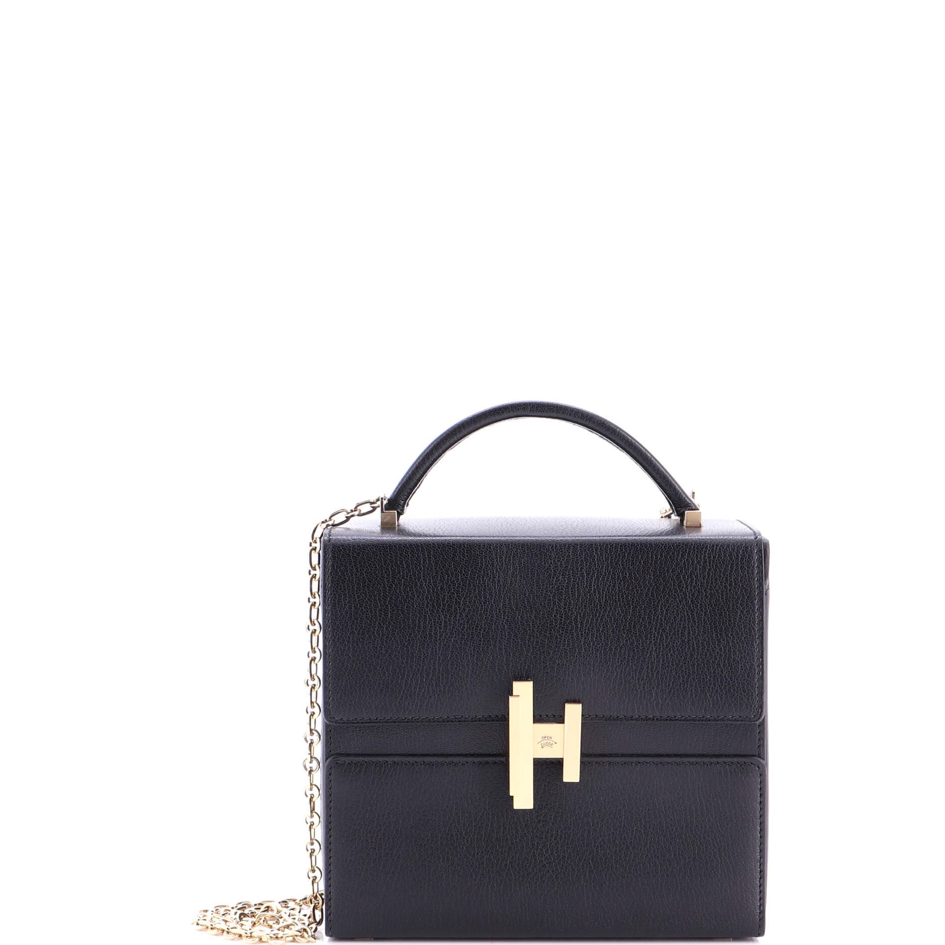 Cinhetic Top Handle Bag Chevre Chamkila, Main, color, Noir
