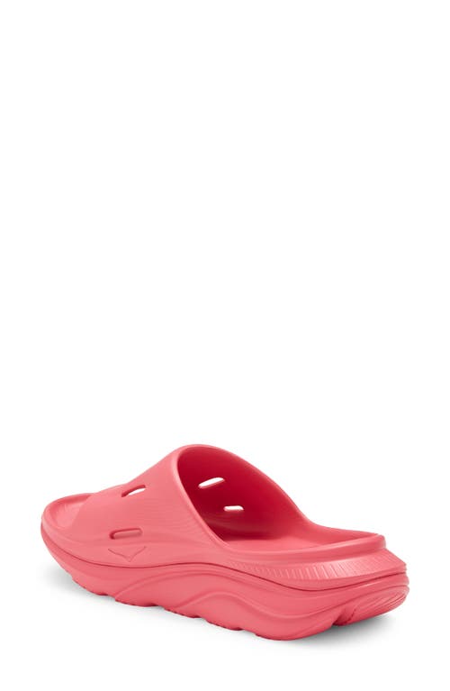 Hoka Gender Inclusive Ora Recovery Slide 3 Sandal In Raspberry/raspberry