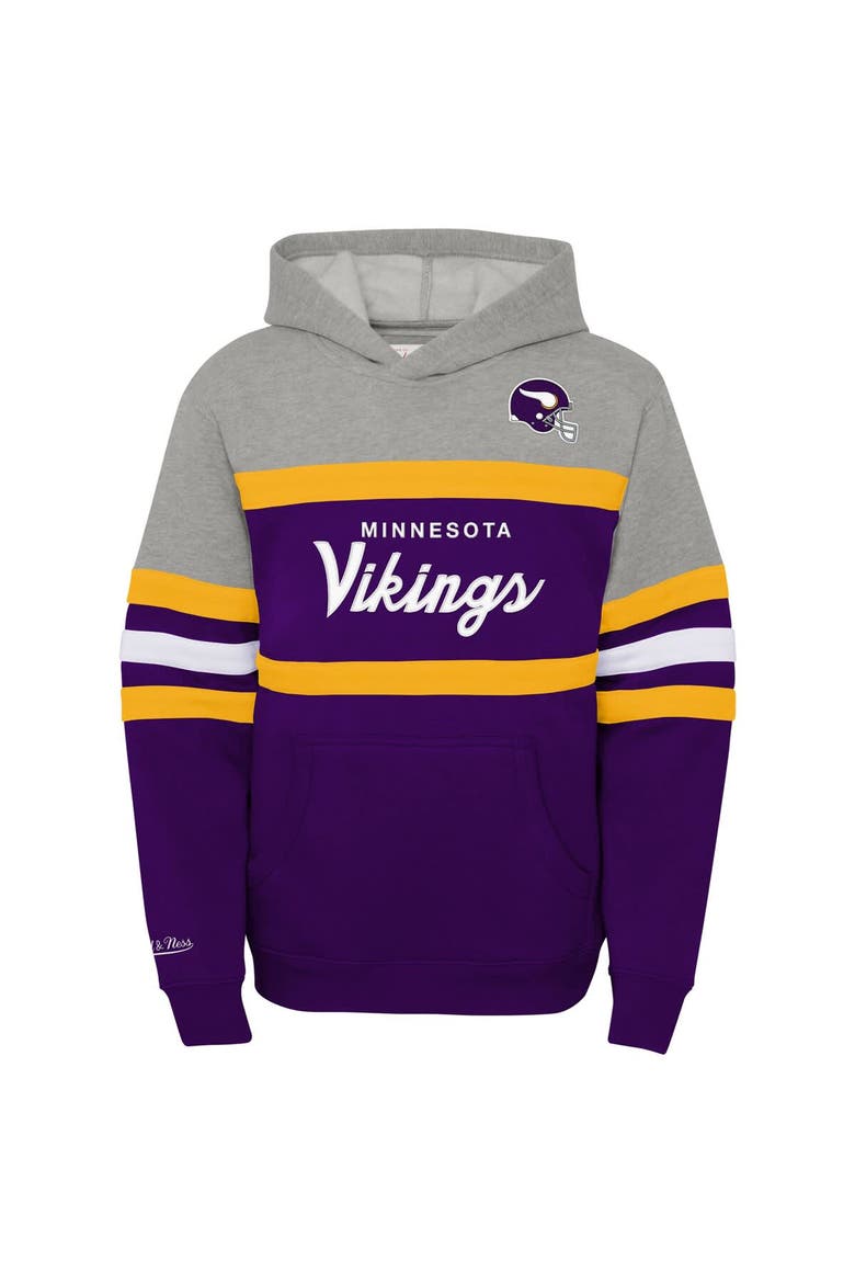 Youth Mitchell & Ness  Purple Minnesota Vikings Throwback Head Coach Pullover Hoodie, Alternate, color, Purple