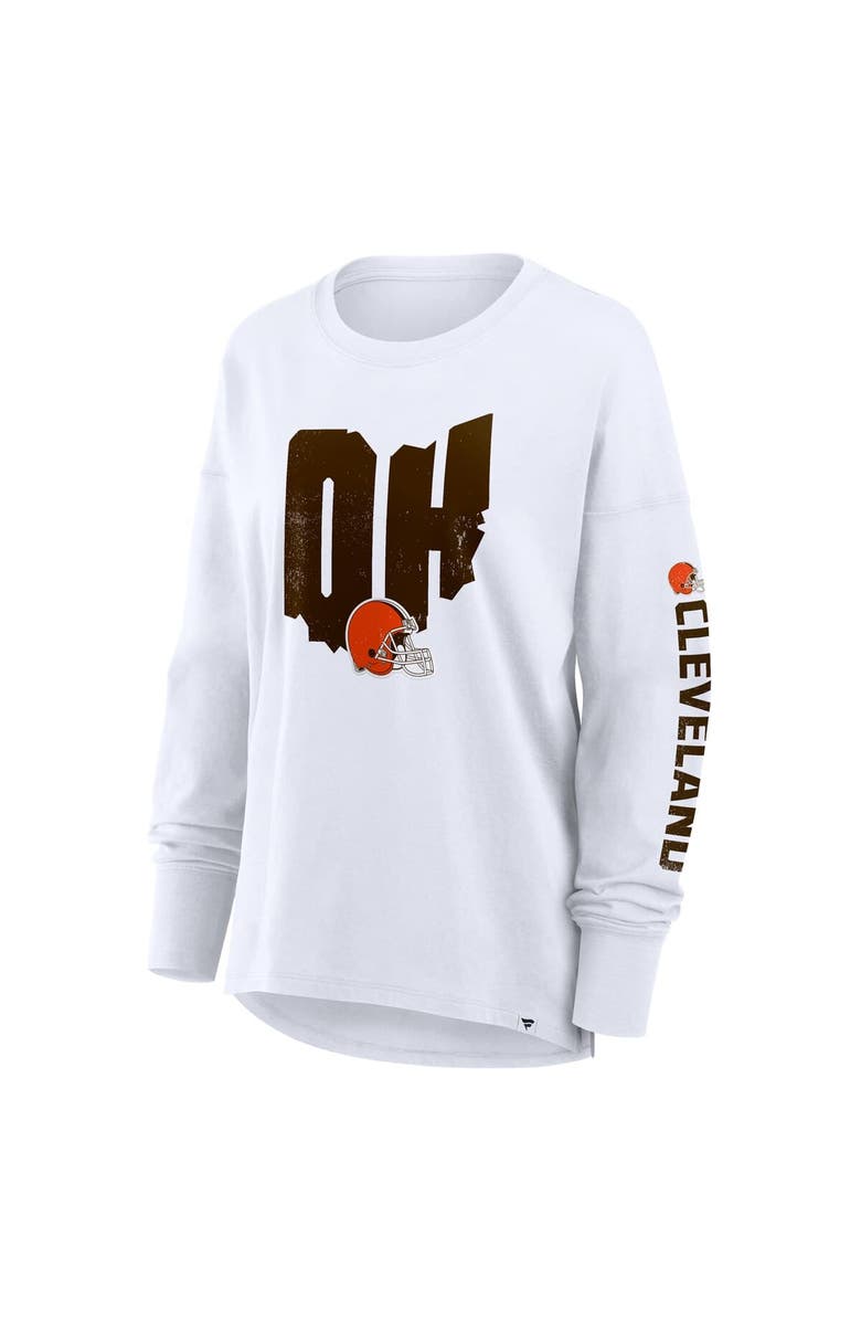 FANATICS Women's Fanatics White Cleveland Browns Hometown Legacy Long Sleeve T-Shirt, Alternate, color, White