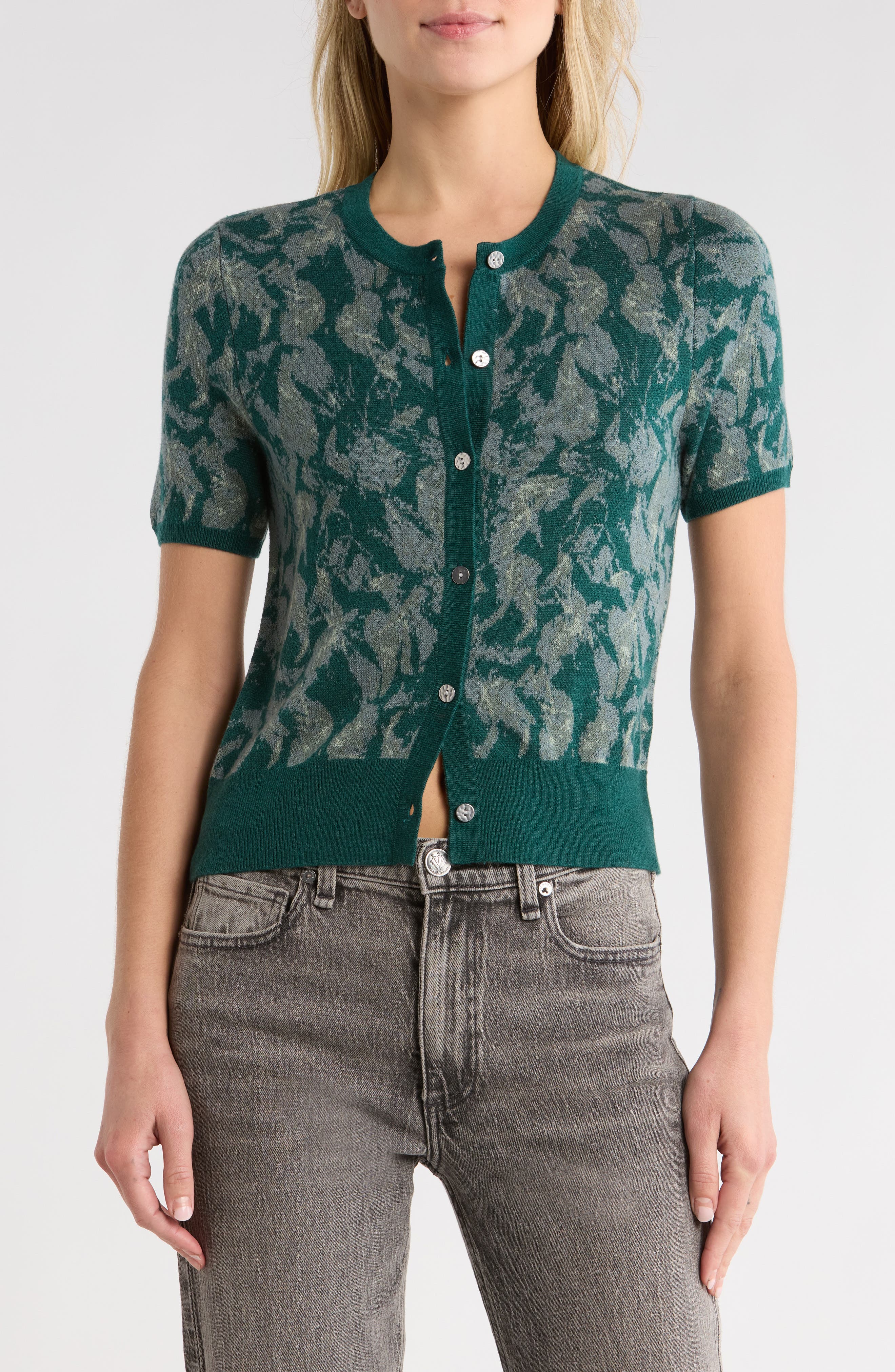 rag & bone Michal Jacquard Cardigan Sweater