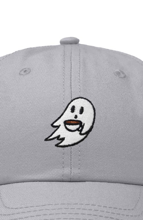 Dalix Coffee Ghost Embroidered Hat In Gray