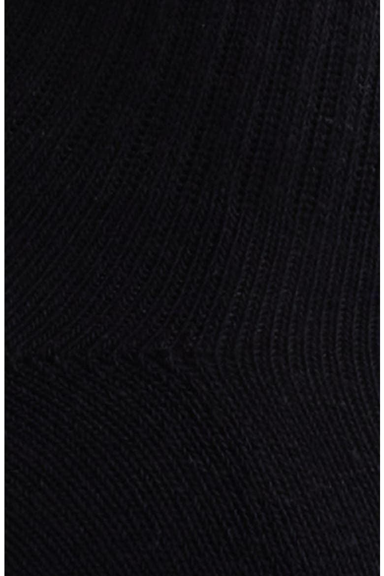 Ruffle Cotton Blend Quarter Socks, Alternate, color, BLACK