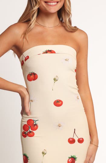 Adela Printed Strapless Maxi Dress
